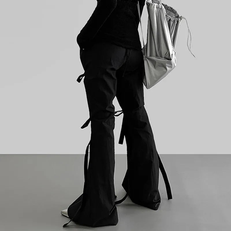 Stylish Work Outfits, Outfit Summer Ideas Gothic Lace Up Flare Pants Stylish Work Outfits, Outfit Summer Ideas Gothic Lace Up Flare Pants