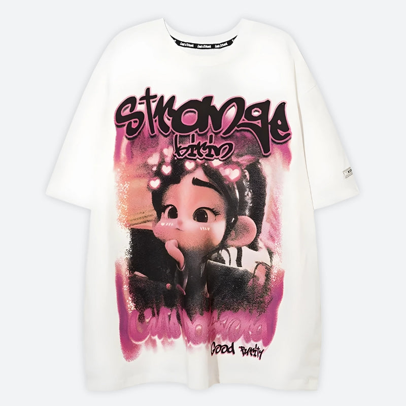 Stylish Work Outfits, Outfit Summer Ideas Graffiti Strange Graphic Tee Stylish Work Outfits, Outfit Summer Ideas Graffiti Strange Graphic Tee