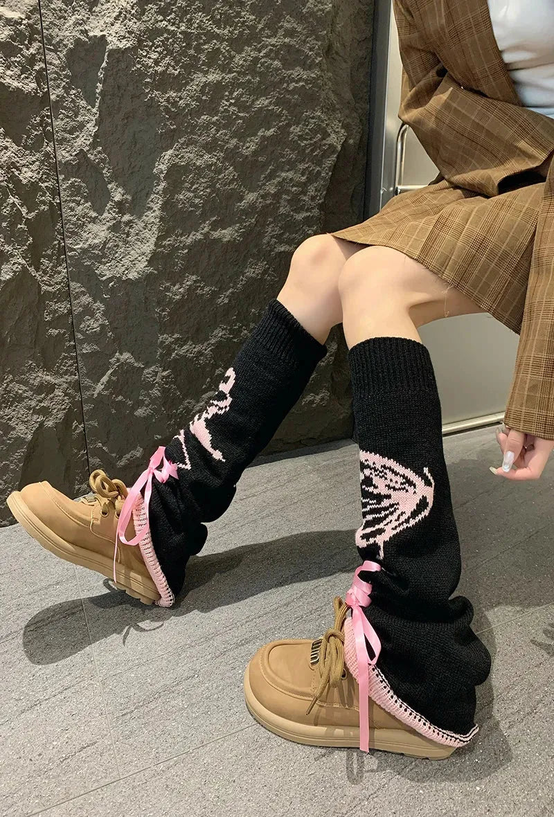Stylish Work Outfits, Outfit Summer Ideas Grunge Butterfly Lace Up Leg Warmers Stylish Work Outfits, Outfit Summer Ideas Grunge Butterfly Lace Up Leg Warmers