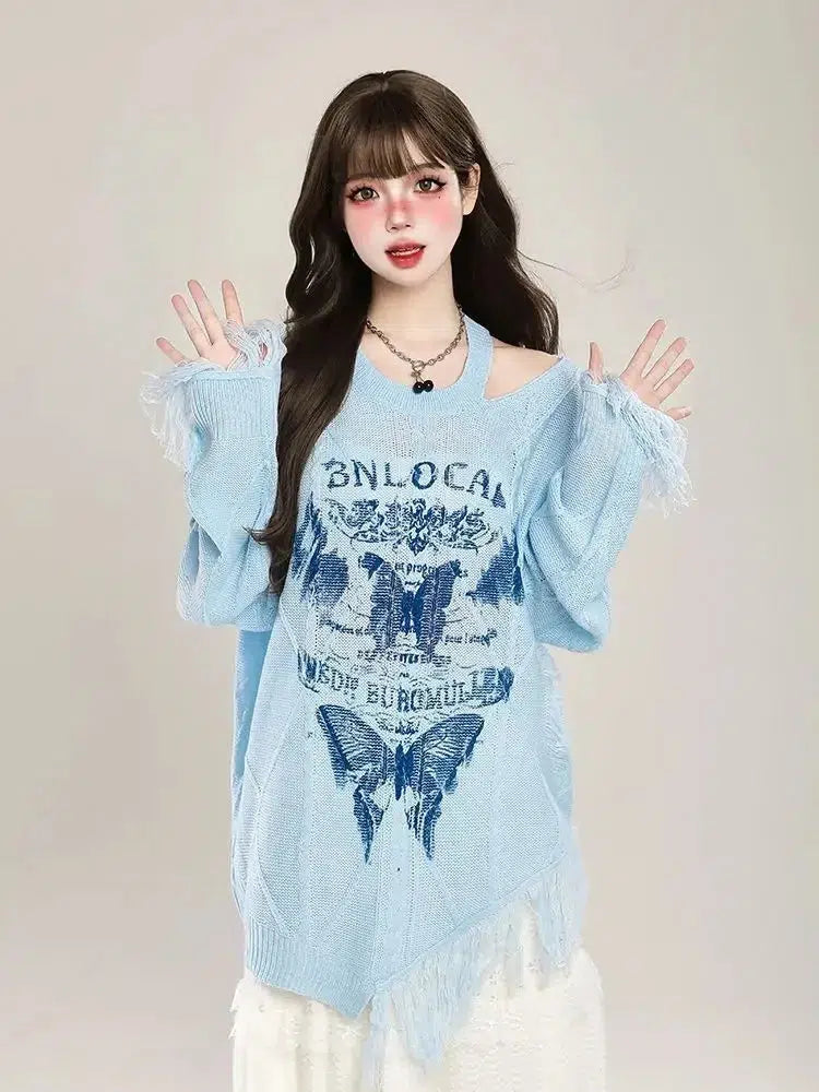 Stylish Work Outfits, Outfit Summer Ideas Grunge Butterfly Sweater Stylish Work Outfits, Outfit Summer Ideas Grunge Butterfly Sweater