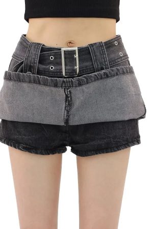 Stylish Work Outfits, Outfit Summer Ideas Grunge Buttoned Belt Loop Mini Skort