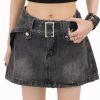 Stylish Work Outfits, Outfit Summer Ideas Grunge Buttoned Belt Loop Mini Skort