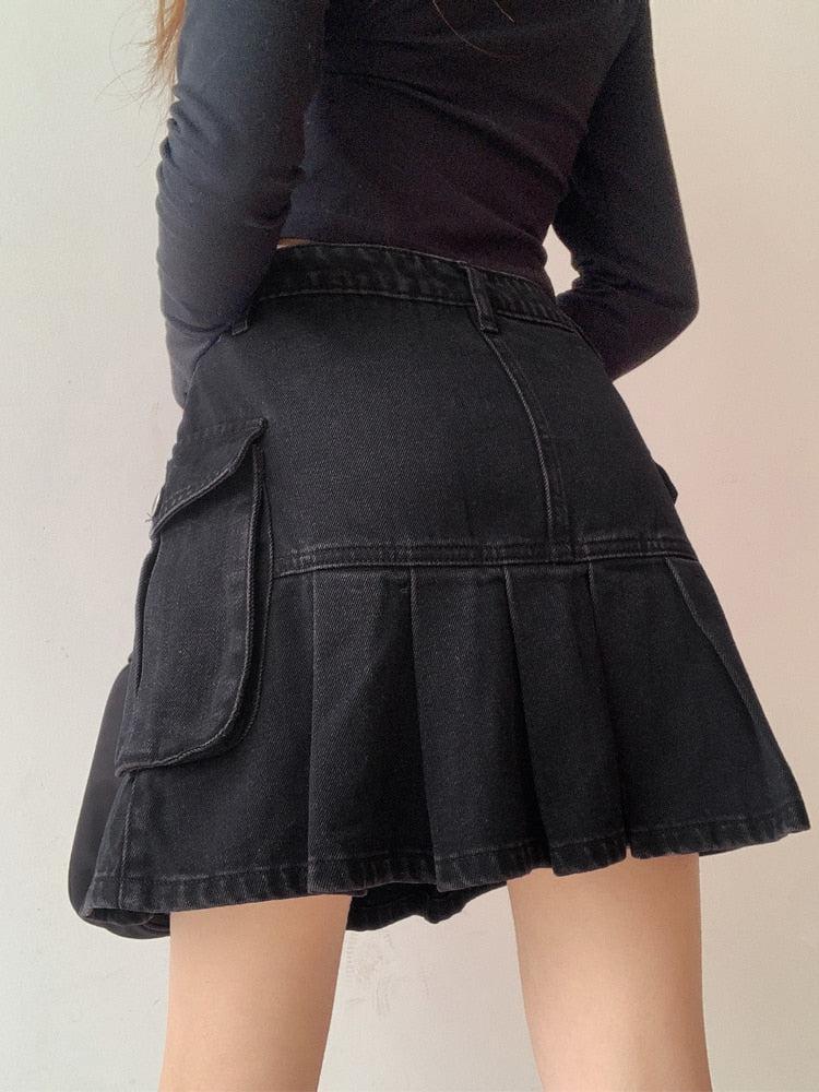Stylish Work Outfits, Outfit Summer Ideas Grunge Cargo Denim Mini Skirt Stylish Work Outfits, Outfit Summer Ideas Grunge Cargo Denim Mini Skirt