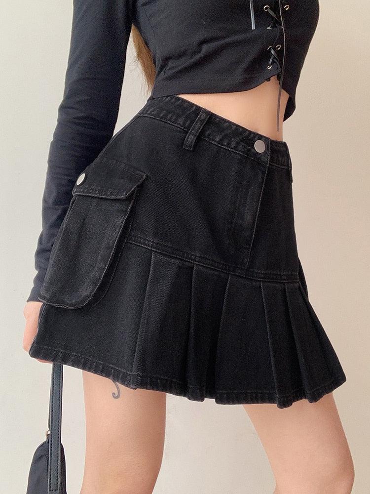 Stylish Work Outfits, Outfit Summer Ideas Grunge Cargo Denim Mini Skirt Stylish Work Outfits, Outfit Summer Ideas Grunge Cargo Denim Mini Skirt