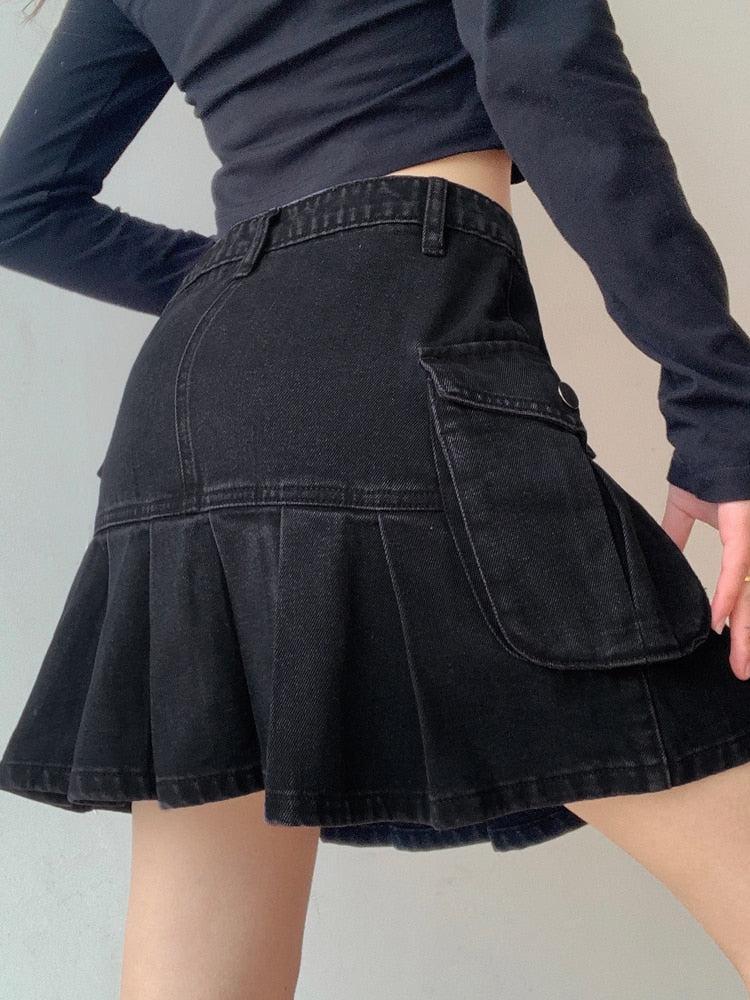 Stylish Work Outfits, Outfit Summer Ideas Grunge Cargo Denim Mini Skirt Stylish Work Outfits, Outfit Summer Ideas Grunge Cargo Denim Mini Skirt