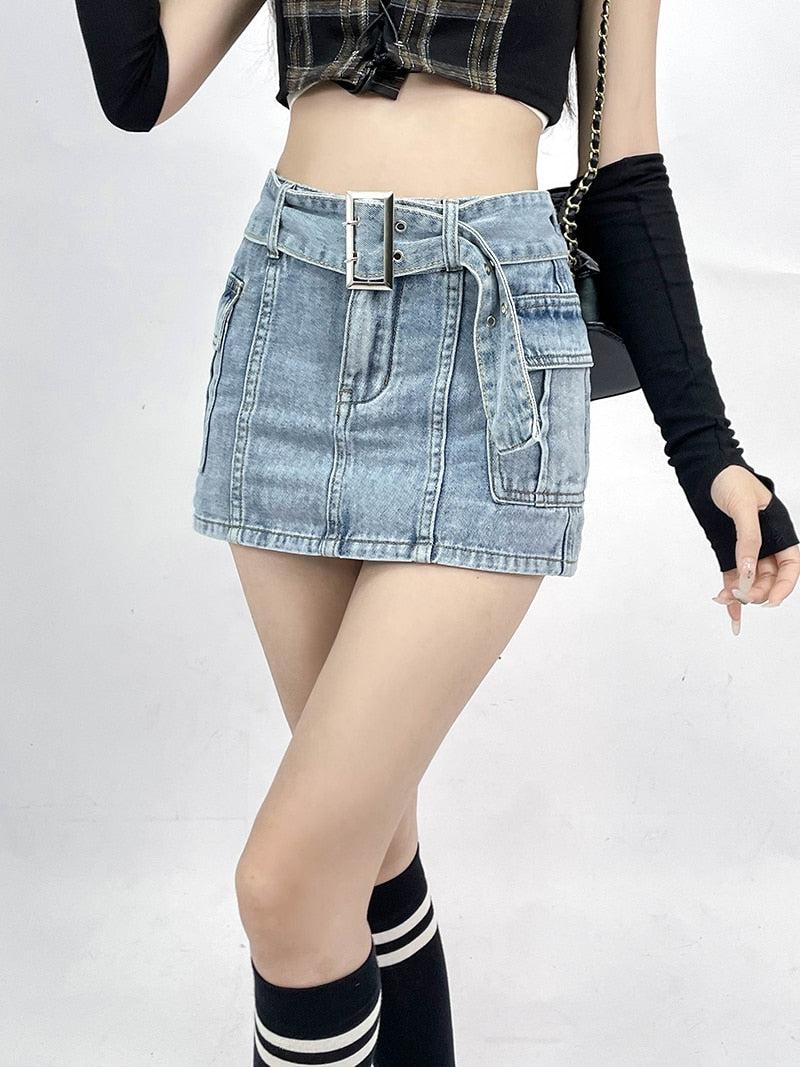Stylish Work Outfits, Outfit Summer Ideas Grunge Cargo Jean Mini Skort Stylish Work Outfits, Outfit Summer Ideas Grunge Cargo Jean Mini Skort