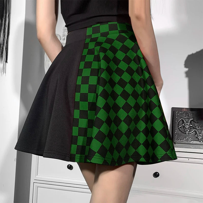 Stylish Work Outfits, Outfit Summer Ideas Grunge Checked A-Line Mini Skirt Stylish Work Outfits, Outfit Summer Ideas Grunge Checked A-Line Mini Skirt