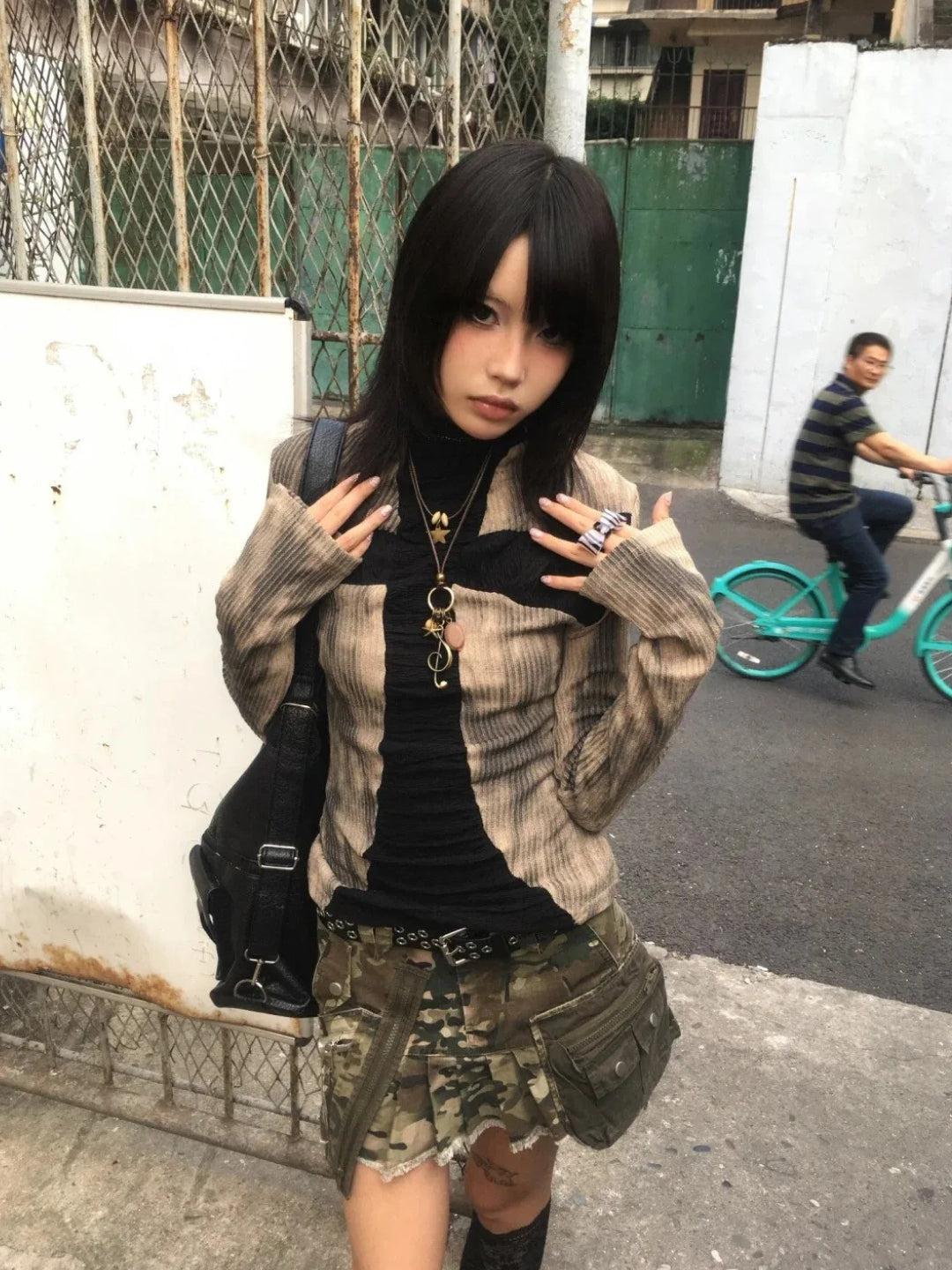 Stylish Work Outfits, Outfit Summer Ideas Grunge Cross Path Ribbed Top Stylish Work Outfits, Outfit Summer Ideas Grunge Cross Path Ribbed Top