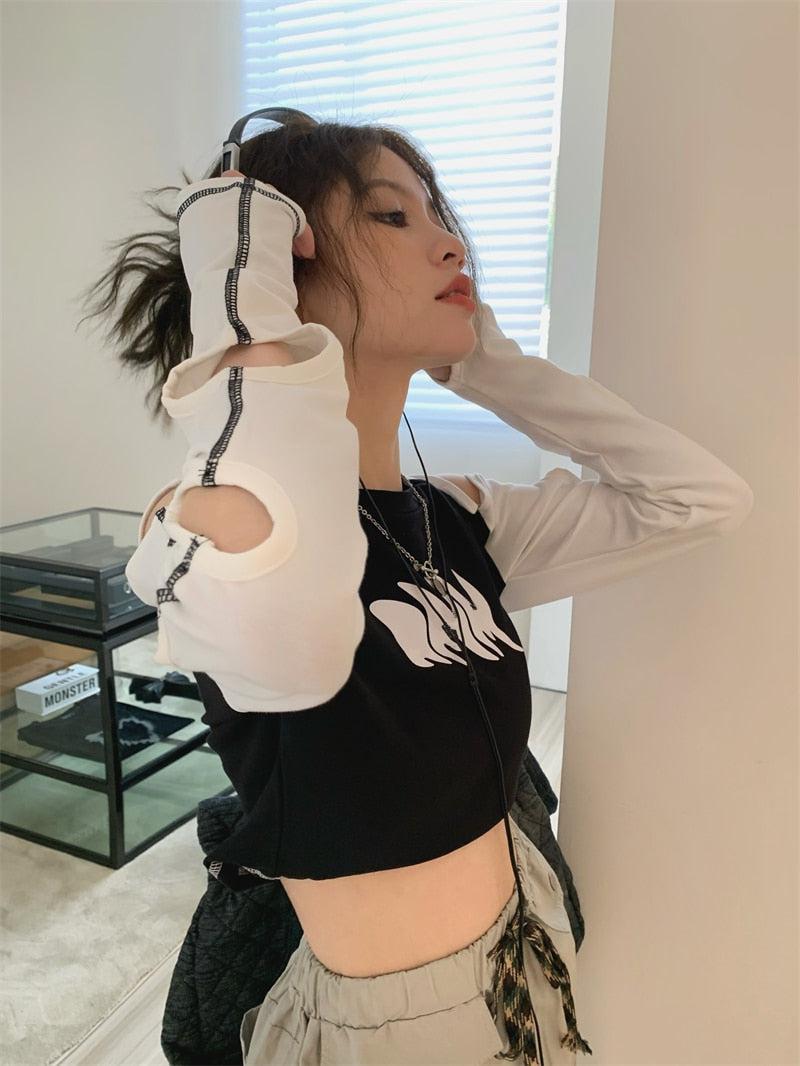 Stylish Work Outfits, Outfit Summer Ideas Grunge Cut-Out Crop Top Stylish Work Outfits, Outfit Summer Ideas Grunge Cut-Out Crop Top