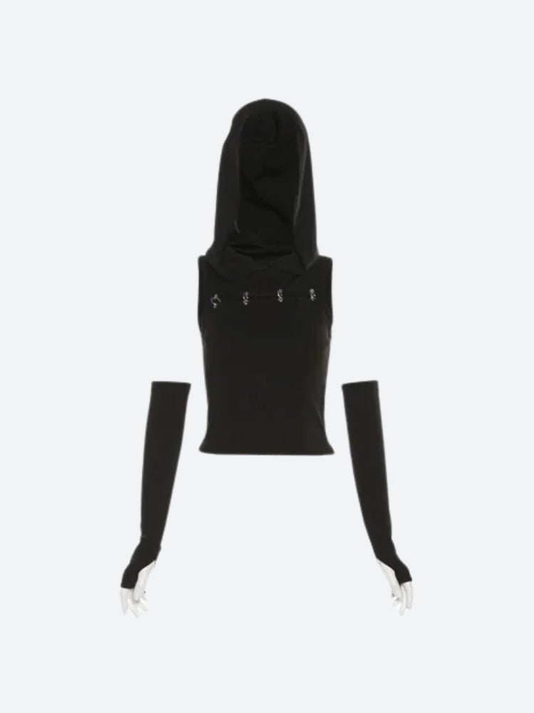 Stylish Work Outfits, Outfit Summer Ideas Grunge Cut Out Hooded Top Stylish Work Outfits, Outfit Summer Ideas Grunge Cut Out Hooded Top