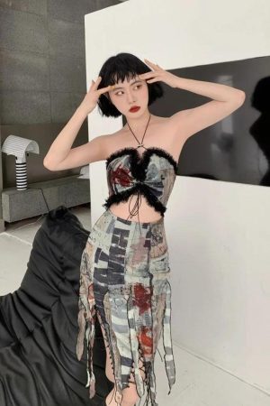 Stylish Work Outfits, Outfit Summer Ideas Grunge Cut Out Split Midi Dress