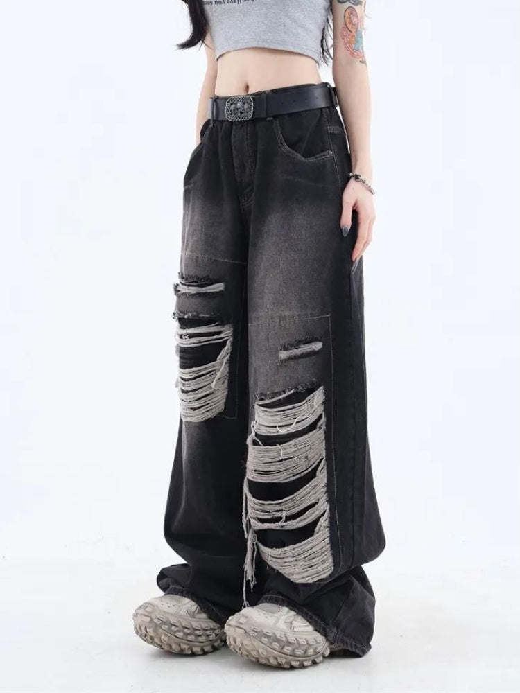 Stylish Work Outfits, Outfit Summer Ideas Grunge Dark Wash Distressed Jeans