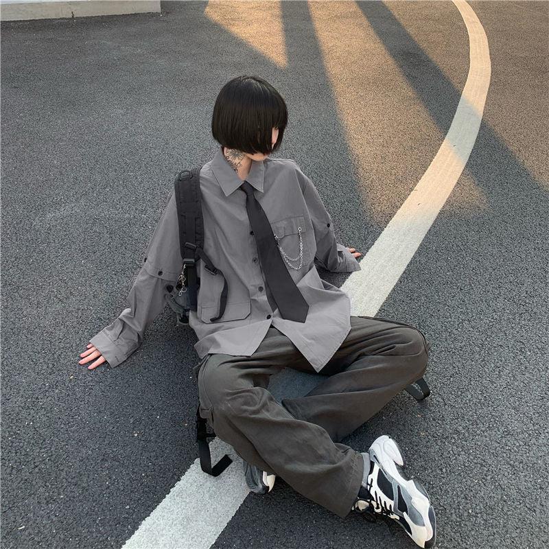 Stylish Work Outfits, Outfit Summer Ideas Grunge Detachable Sleeve Shirt Stylish Work Outfits, Outfit Summer Ideas Grunge Detachable Sleeve Shirt