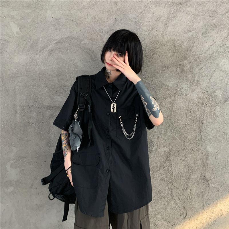 Stylish Work Outfits, Outfit Summer Ideas Grunge Detachable Sleeve Shirt Stylish Work Outfits, Outfit Summer Ideas Grunge Detachable Sleeve Shirt