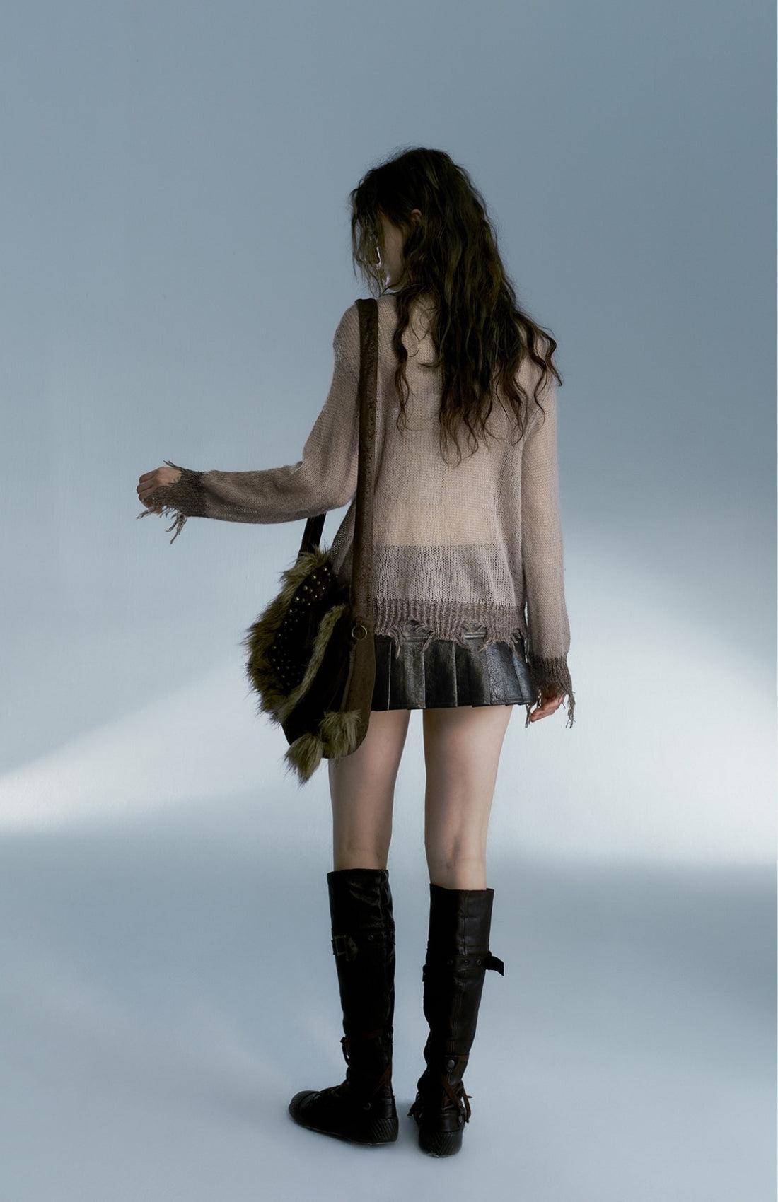 Stylish Work Outfits, Outfit Summer Ideas Grunge Distressed Cross Sweater Stylish Work Outfits, Outfit Summer Ideas Grunge Distressed Cross Sweater