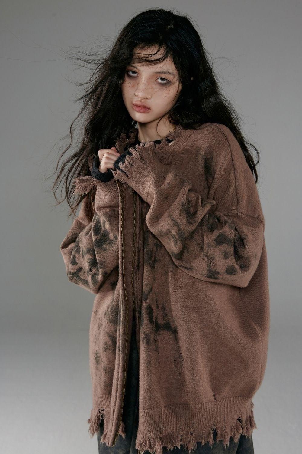 Stylish Work Outfits, Outfit Summer Ideas Grunge Extra Distressed Zip-Up Cardigan Stylish Work Outfits, Outfit Summer Ideas Grunge Extra Distressed Zip-Up Cardigan