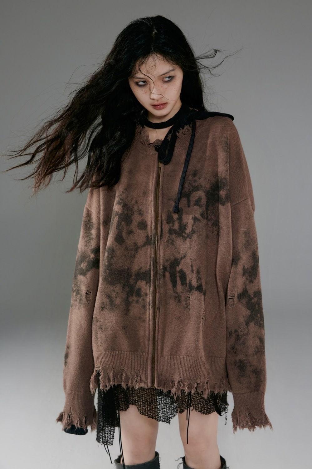 Stylish Work Outfits, Outfit Summer Ideas Grunge Extra Distressed Zip-Up Cardigan Stylish Work Outfits, Outfit Summer Ideas Grunge Extra Distressed Zip-Up Cardigan