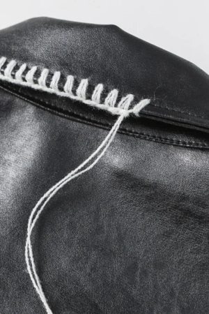 Stylish Work Outfits, Outfit Summer Ideas Grunge Faux Leather Jacket