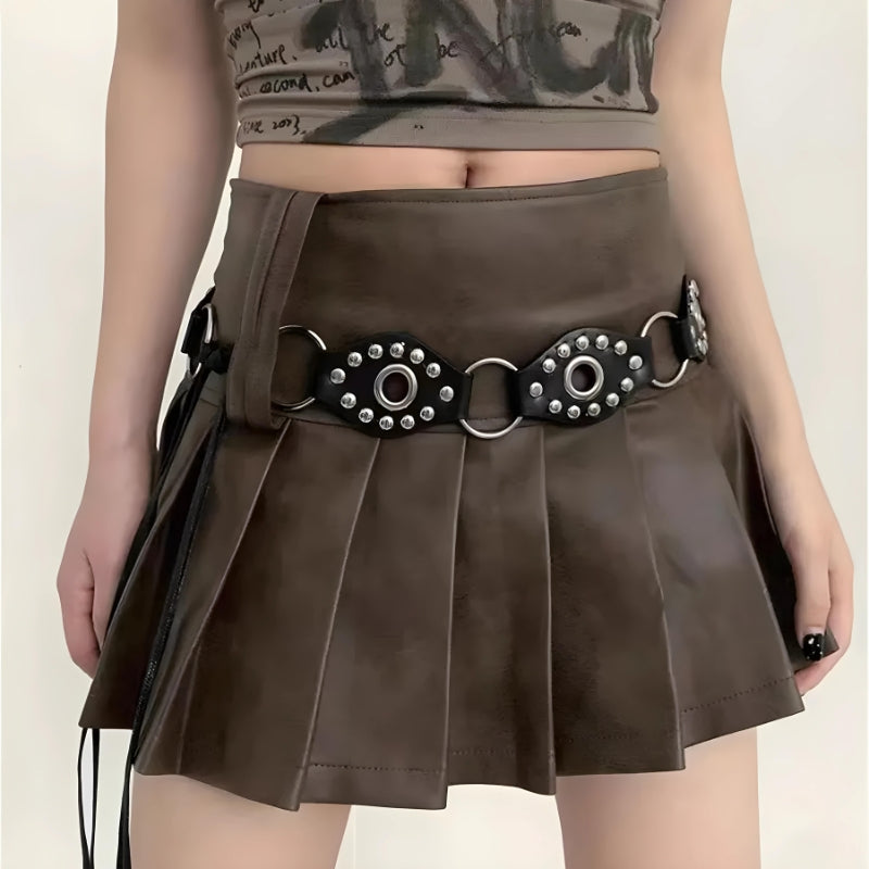 Stylish Work Outfits, Outfit Summer Ideas Grunge Faux Leather Lace Up Belt