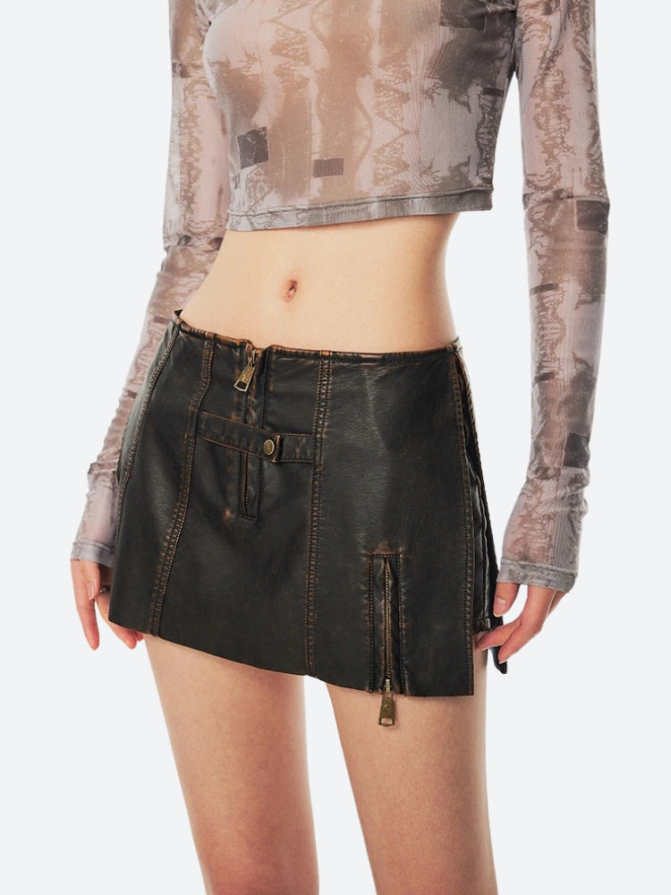 Stylish Work Outfits, Outfit Summer Ideas Grunge Faux Leather Slit Mini Skort Stylish Work Outfits, Outfit Summer Ideas Grunge Faux Leather Slit Mini Skort