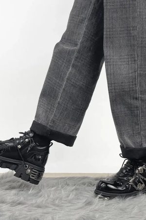 Stylish Work Outfits, Outfit Summer Ideas Grunge Fire Chunky Platform Shoes