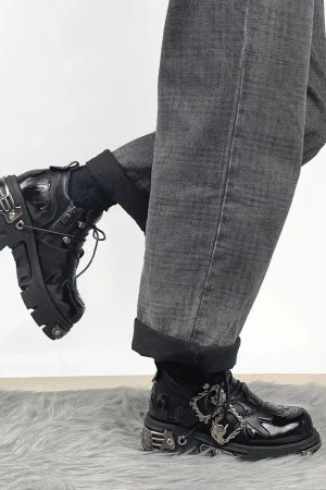 Stylish Work Outfits, Outfit Summer Ideas Grunge Fire Chunky Platform Shoes