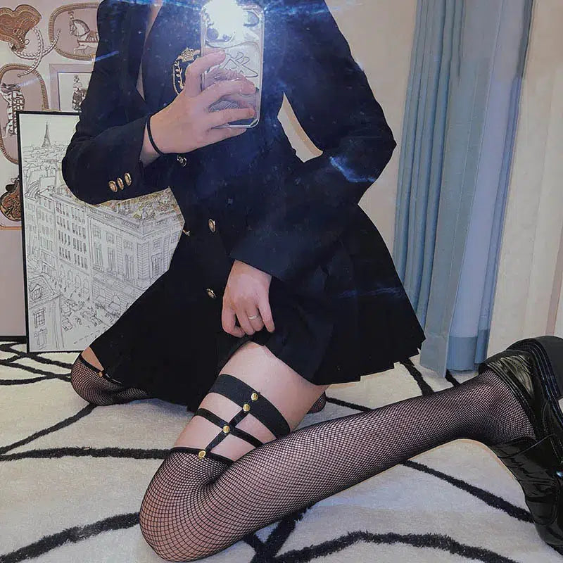 Stylish Work Outfits, Outfit Summer Ideas Grunge Fishnet Thigh High Socks Stylish Work Outfits, Outfit Summer Ideas Grunge Fishnet Thigh High Socks
