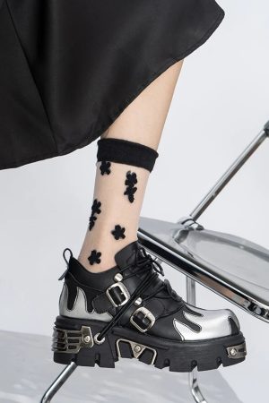 Stylish Work Outfits, Outfit Summer Ideas Grunge Flame Chunky Platform Shoes