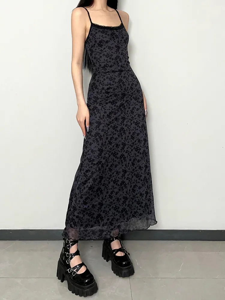 Stylish Work Outfits, Outfit Summer Ideas Grunge Floral Printed Maxi Dress
