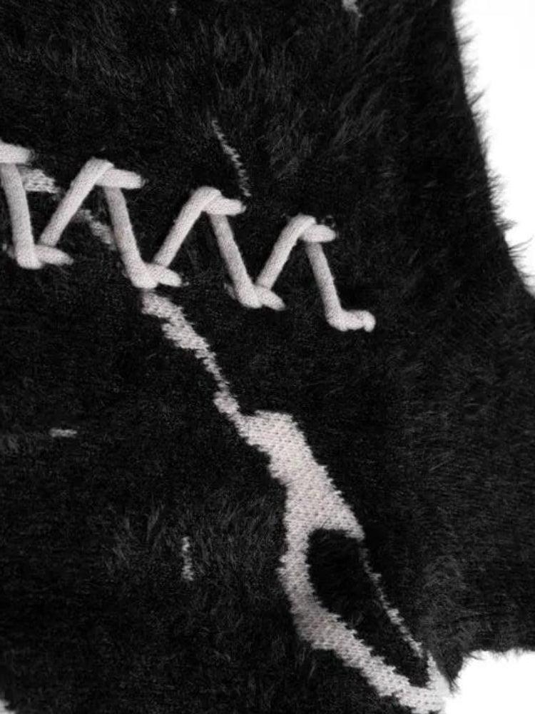 Stylish Work Outfits, Outfit Summer Ideas Grunge Fluffy Lace Up Sweater Stylish Work Outfits, Outfit Summer Ideas Grunge Fluffy Lace Up Sweater