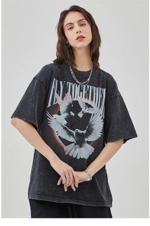 Stylish Work Outfits, Outfit Summer Ideas Grunge Fly Together Tee