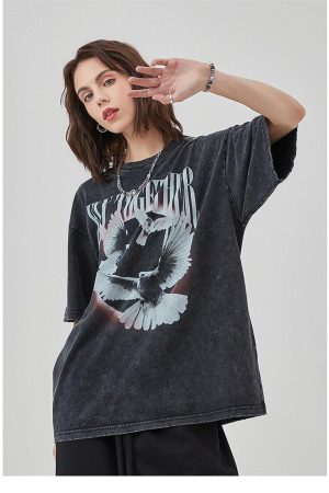 Stylish Work Outfits, Outfit Summer Ideas Grunge Fly Together Tee