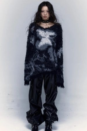 Stylish Work Outfits, Outfit Summer Ideas Grunge Fuzzy Sweater