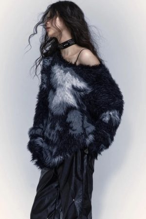 Stylish Work Outfits, Outfit Summer Ideas Grunge Fuzzy Sweater