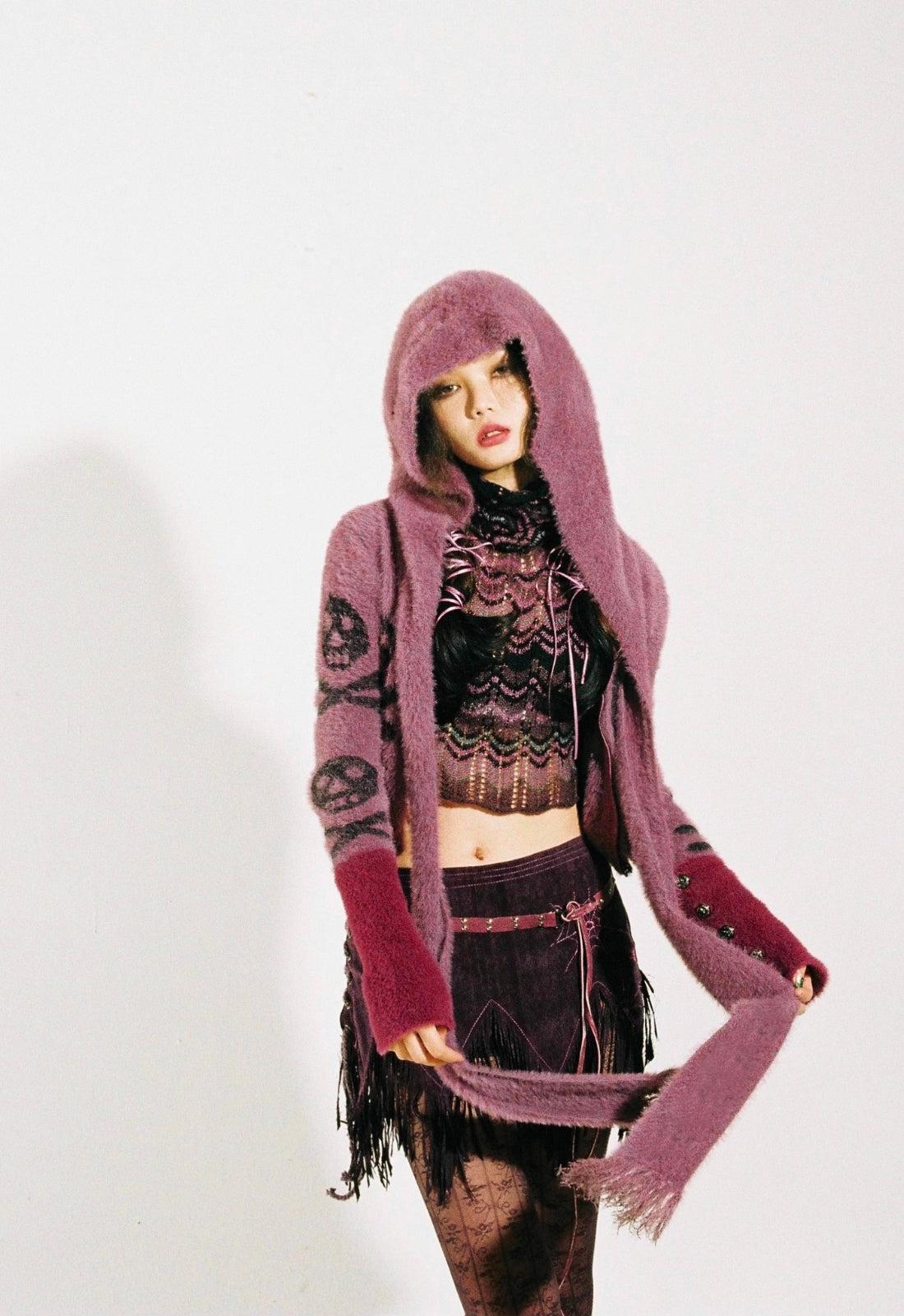 Stylish Work Outfits, Outfit Summer Ideas Grunge Gothic Skull Hooded Cardigan Stylish Work Outfits, Outfit Summer Ideas Grunge Gothic Skull Hooded Cardigan