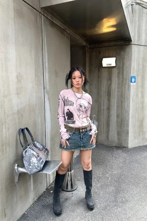 Stylish Work Outfits, Outfit Summer Ideas Grunge Harajuku Top