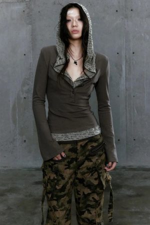 Stylish Work Outfits, Outfit Summer Ideas Grunge Hooded Top