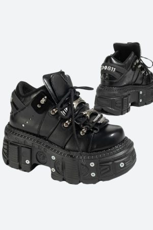 Stylish Work Outfits, Outfit Summer Ideas Grunge Lace Up Platform Sneakers