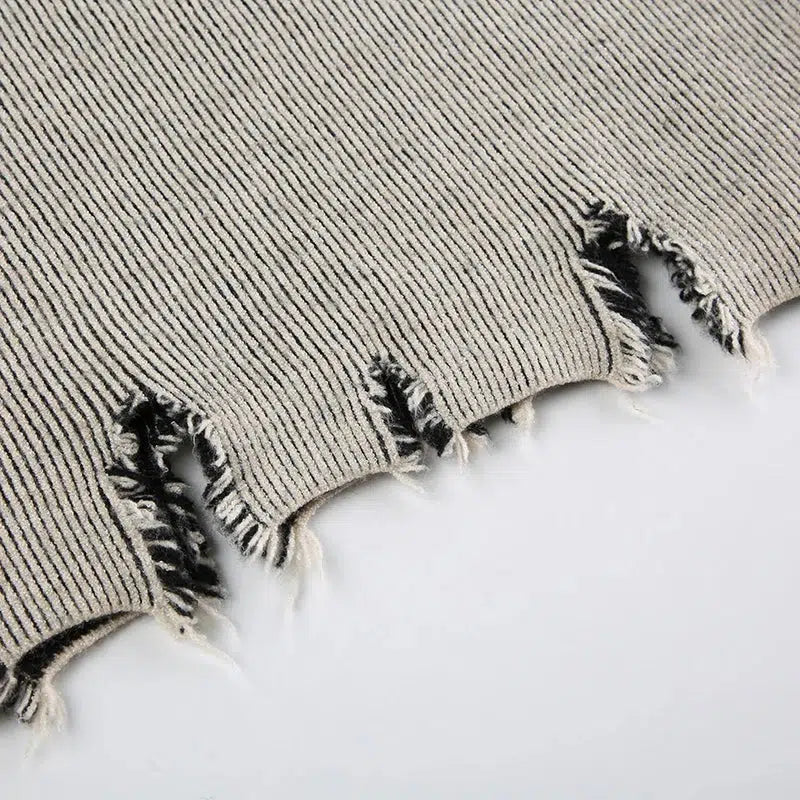 Stylish Work Outfits, Outfit Summer Ideas Grunge Long Sleeve Distressed Top Stylish Work Outfits, Outfit Summer Ideas Grunge Long Sleeve Distressed Top