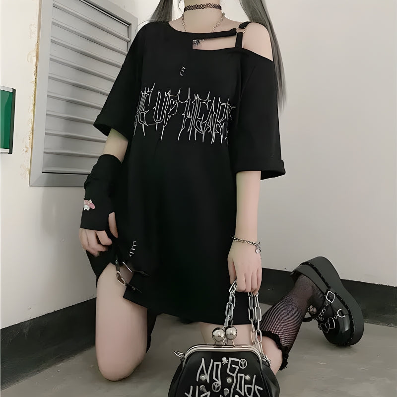Stylish Work Outfits, Outfit Summer Ideas Grunge Make Up Heart Long Tee