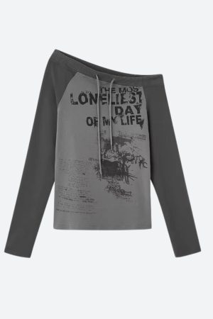 Stylish Work Outfits, Outfit Summer Ideas Grunge One Shoulder Drawstring Top