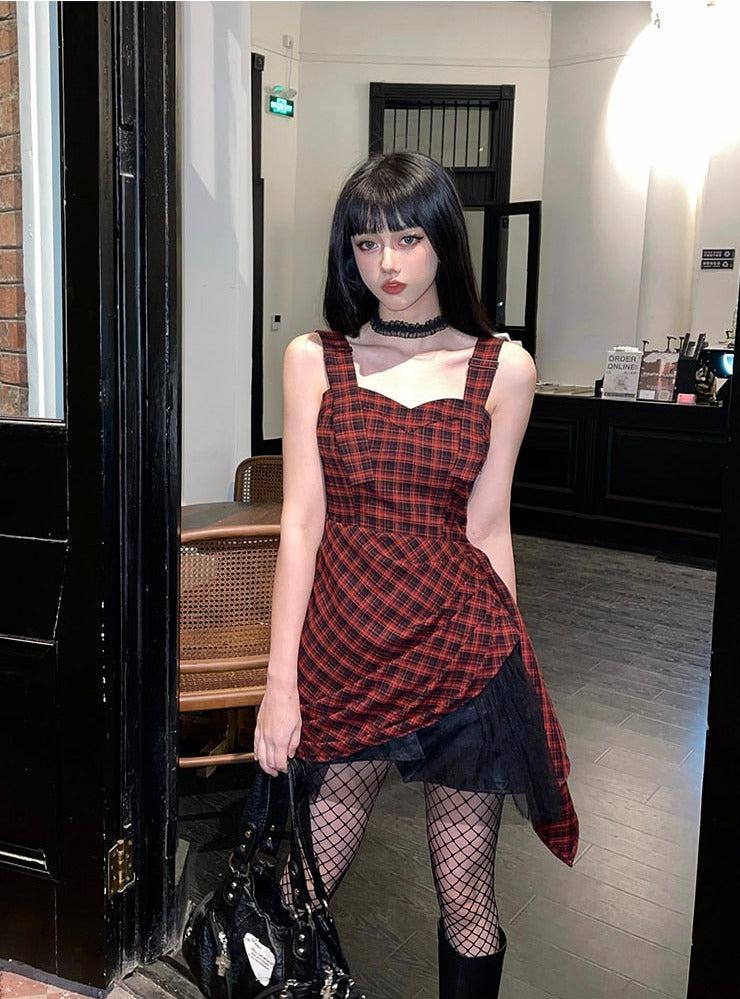 Stylish Work Outfits, Outfit Summer Ideas Grunge Plaid Mini Dress Stylish Work Outfits, Outfit Summer Ideas Grunge Plaid Mini Dress