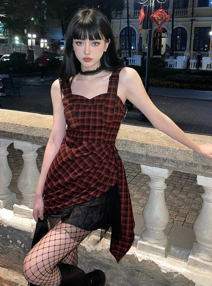 Stylish Work Outfits, Outfit Summer Ideas Grunge Plaid Mini Dress
