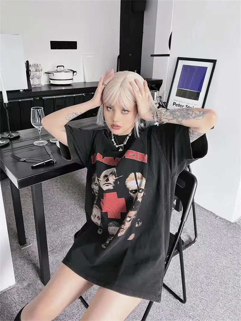 Stylish Work Outfits, Outfit Summer Ideas Grunge Rammstein Tee Stylish Work Outfits, Outfit Summer Ideas Grunge Rammstein Tee