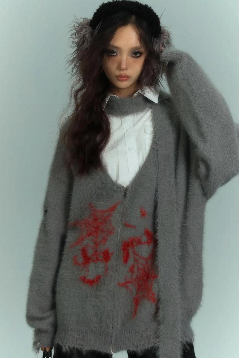 Stylish Work Outfits, Outfit Summer Ideas Grunge Scarf Tie Fluffy Cardigan