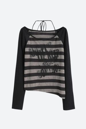 Stylish Work Outfits, Outfit Summer Ideas Grunge Striped Off Shoulder Top