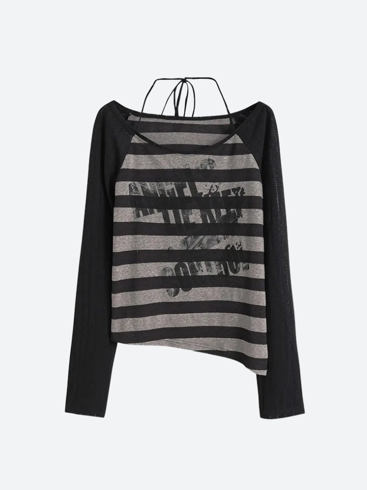Stylish Work Outfits, Outfit Summer Ideas Grunge Striped Off Shoulder Top Stylish Work Outfits, Outfit Summer Ideas Grunge Striped Off Shoulder Top