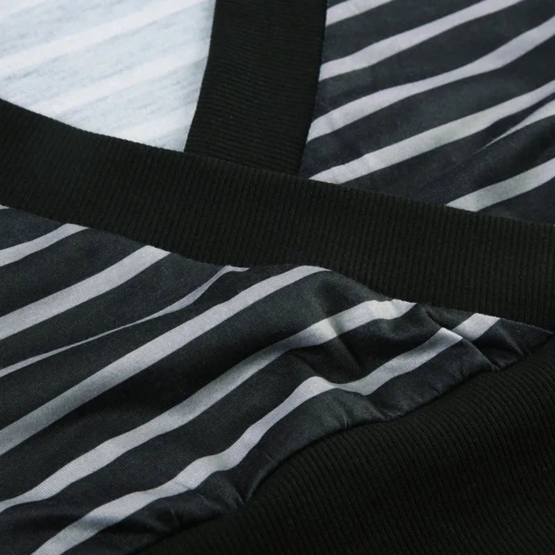 Stylish Work Outfits, Outfit Summer Ideas Grunge Striped Wrap Crop Top Stylish Work Outfits, Outfit Summer Ideas Grunge Striped Wrap Crop Top