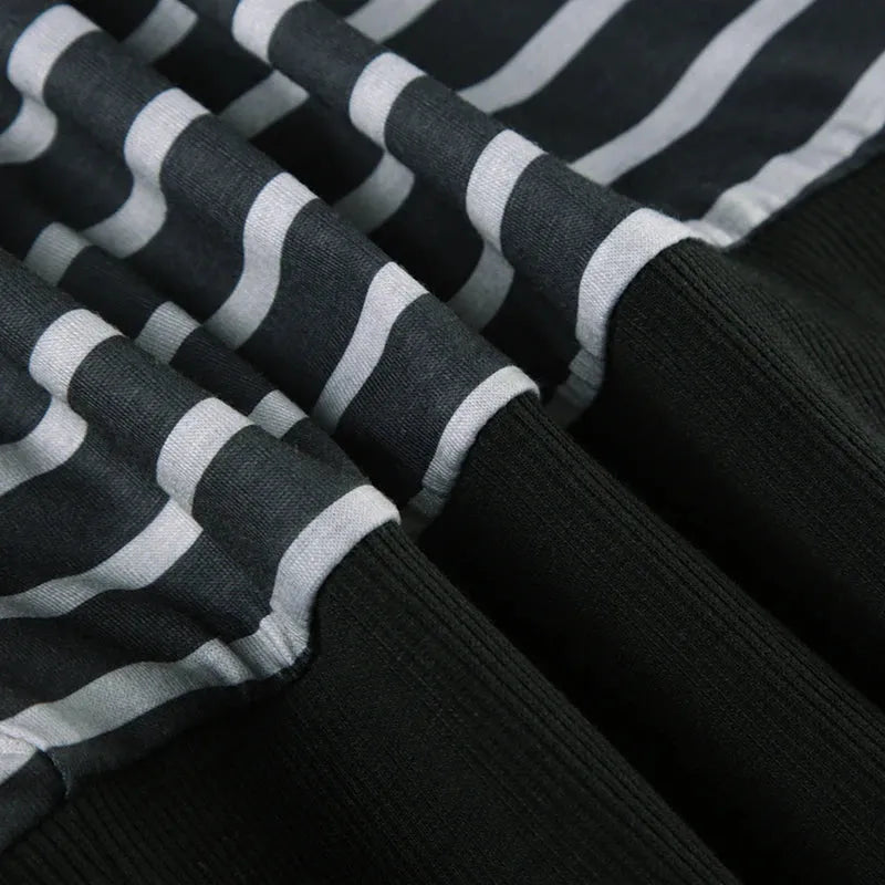 Stylish Work Outfits, Outfit Summer Ideas Grunge Striped Wrap Crop Top Stylish Work Outfits, Outfit Summer Ideas Grunge Striped Wrap Crop Top