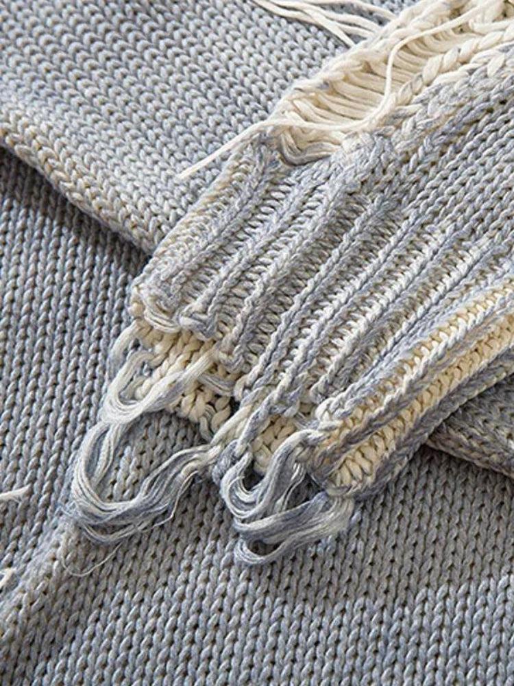 Stylish Work Outfits, Outfit Summer Ideas Grunge Tasseled Distressed Sweater Stylish Work Outfits, Outfit Summer Ideas Grunge Tasseled Distressed Sweater